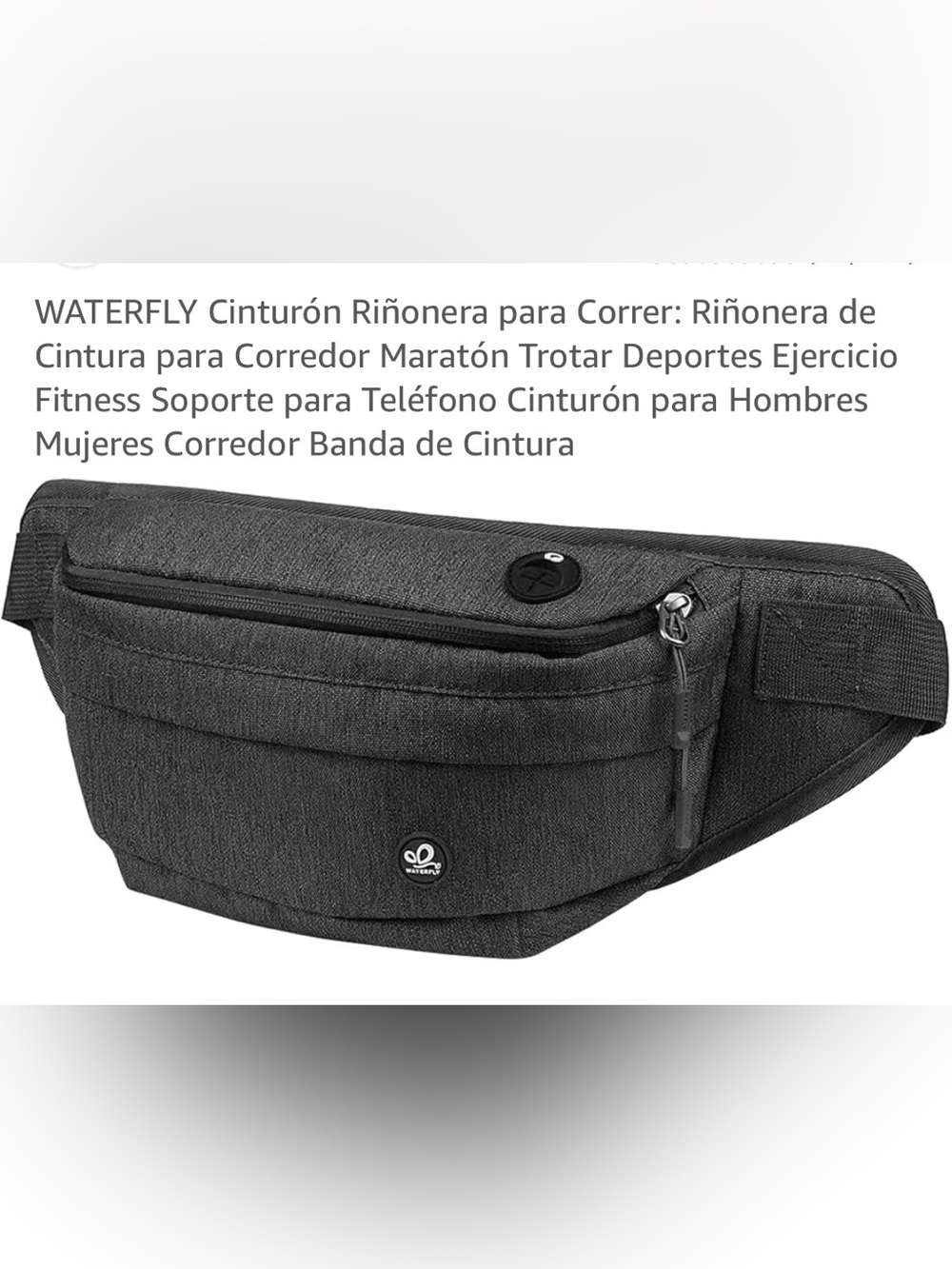 WATERFLY Black Men’s Waist Belt Bag - Hands-Free Running Pack